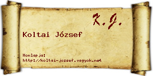 Koltai József névjegykártya